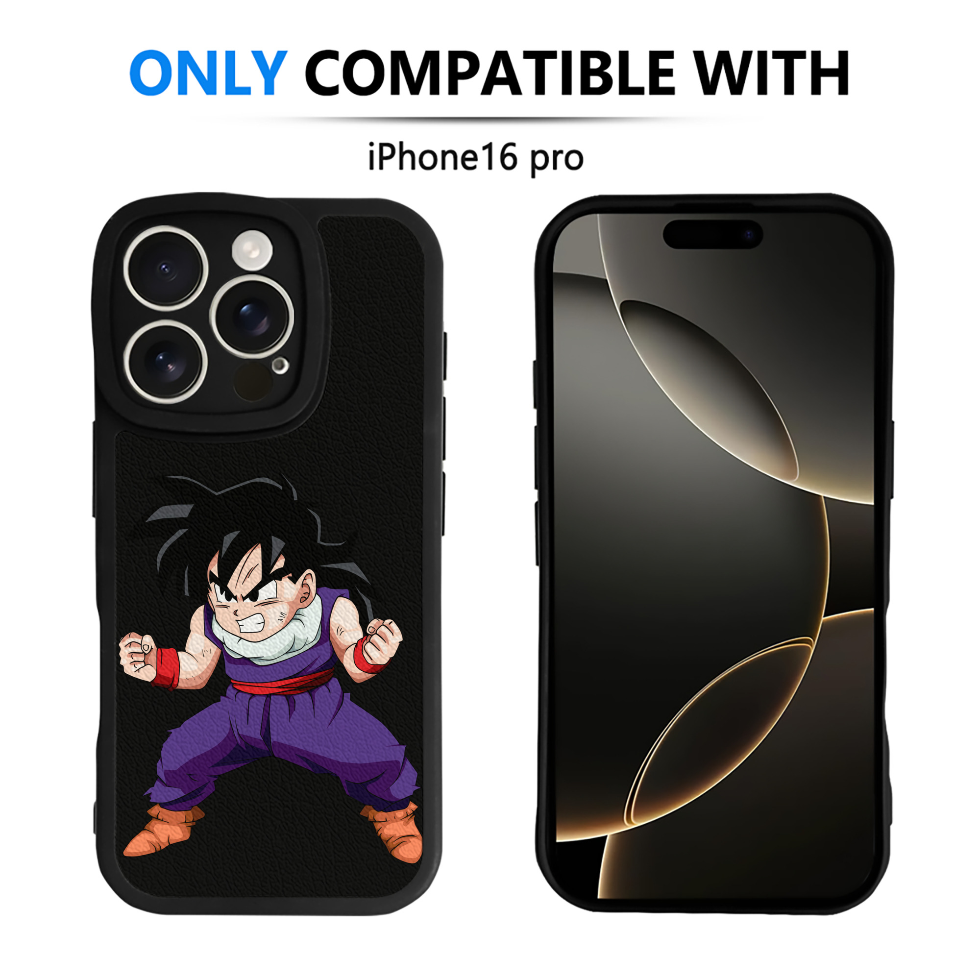 （画像用） ドラゴンボール 孫 悟飯（そんごはん）DRAGON BALL Son Gohan 【iPhone 16シリーズ対応】シリコンスマホケース（レザー調） 材質：シリコン